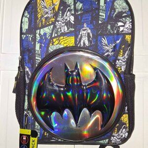 DC Comics Batman Laptop Backpack with Hologram Bat Symbol